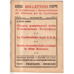 BOLLETTINO INFORMAZIONE DOCUMENTAZIONE MINIST COSTITUENTE-n 2, 20 gen-1946