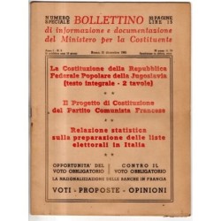 BOLLETTINO INFORMAZIONE DOCUMENTAZIONE MINIST COSTITUENTE-n 5, 31 dic-1945