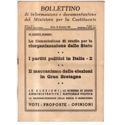BOLLETTINO INFORMAZIONE DOCUMENTAZIONE MINIST COSTITUENTE-n 4, 20 dic-1945