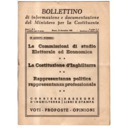 BOLLETTINO INFORMAZIONE DOCUMENTAZIONE MINIST COSTITUENTE-n 3, 10 dic-1945