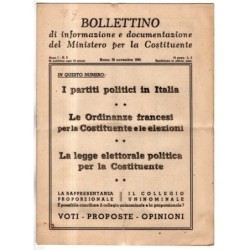 BOLLETTINO INFORMAZIONE DOCUMENTAZIONE MINIST COSTITUENTE-n 2, 30 nov-1945