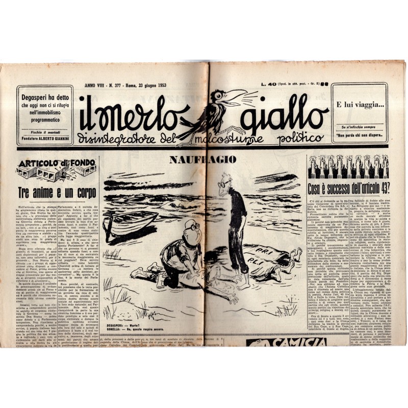IL MERLO GIALLO-n 377, 23 giugno-1953