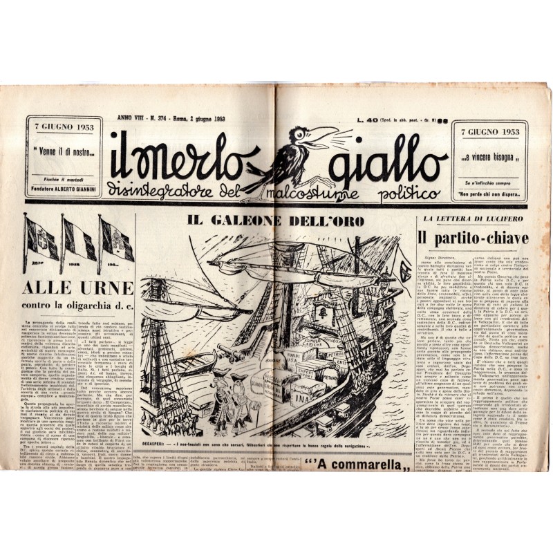 IL MERLO GIALLO-n 374, 2 giugno-1953