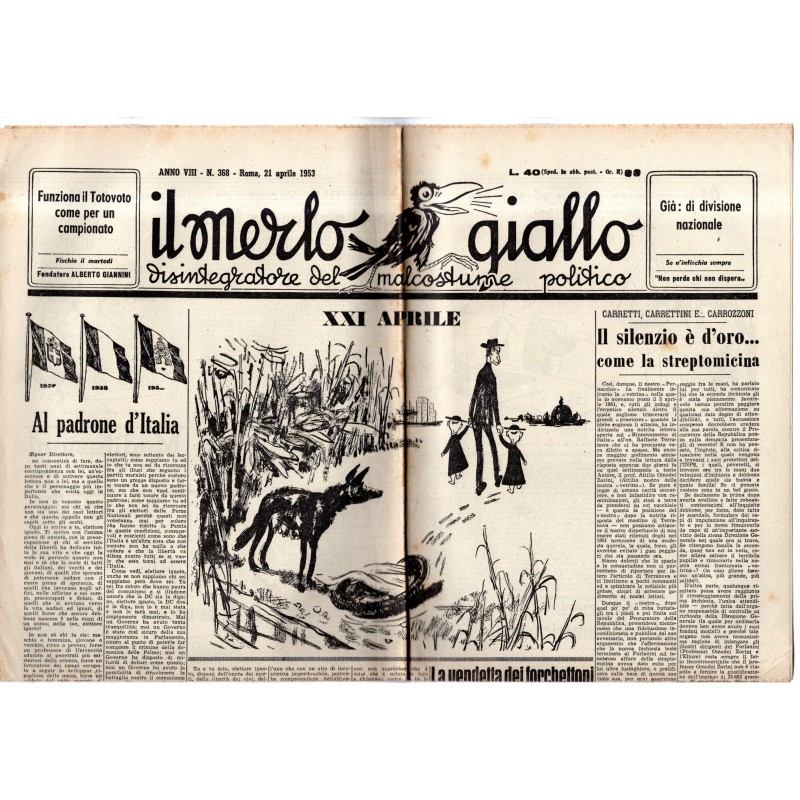 IL MERLO GIALLO-n 368, 21 aprile-1953