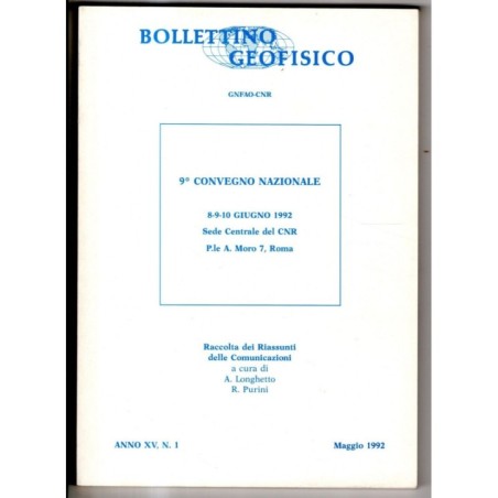 BOLLETTINO GEOFISICO-n 1, maggio-1992