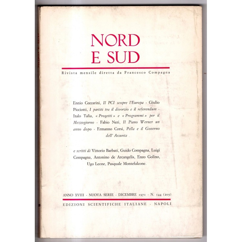 NORD E SUD-n 144 (205), dicembre-1971