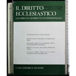 IL DIRITTO ECCLESIASTICO E RASSEGNA MATRIMONIALE-n 1-2, gennaio/giugno-1982