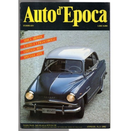 AUTO D'EPOCA-n 2, febbraio-1992