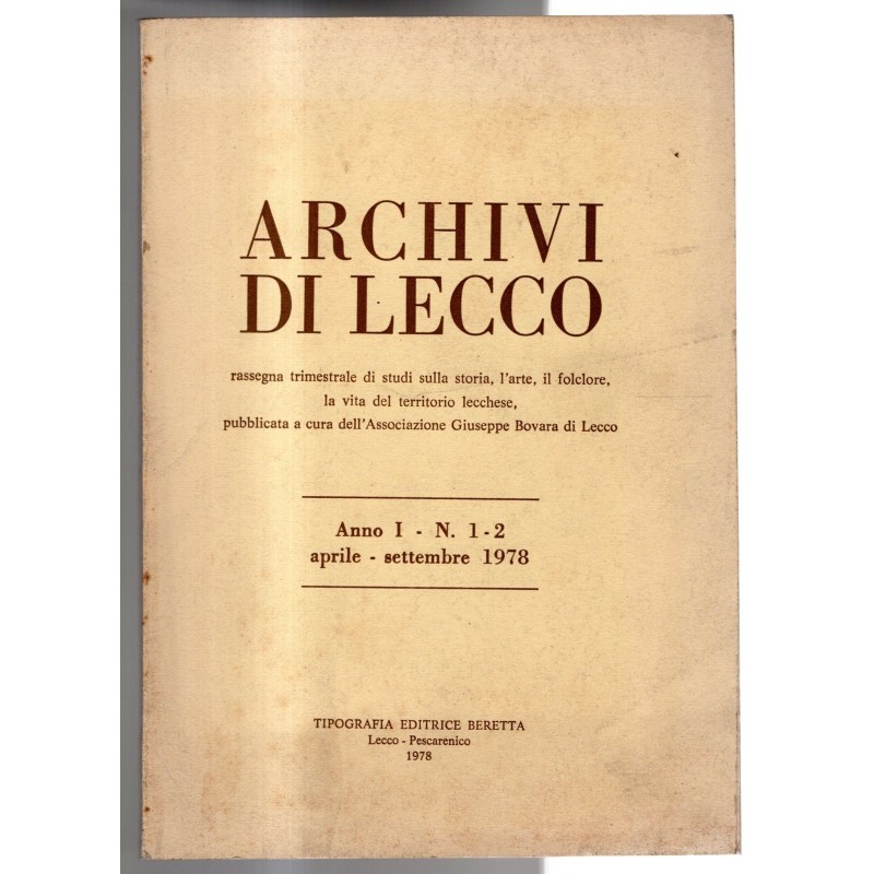 ARCHIVI DI LECCO-n 1-2, aprile/settembre-1978