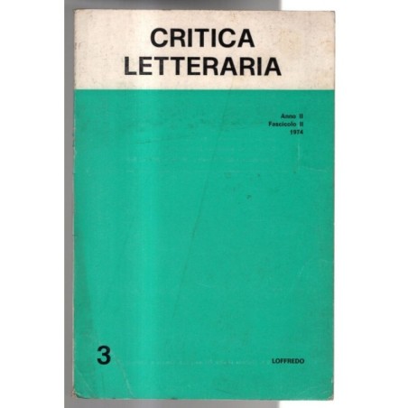 CRITICA LETTERARIA-n 3, fascicolo II-1974