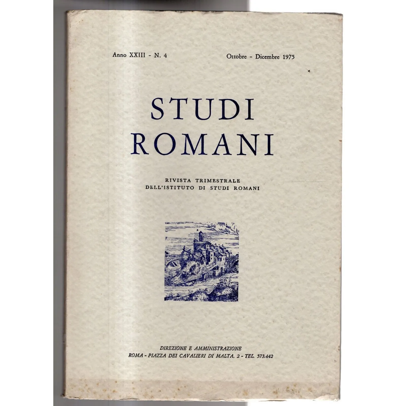 STUDI ROMANI-n 4, ottobre/dicembre-1975