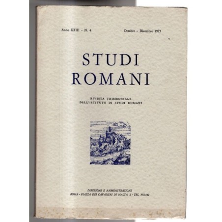 STUDI ROMANI-n 4, ottobre/dicembre-1975