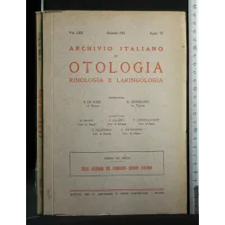 ARCHIVIO ITALIANO DI OTOLOGIA RINOLOGIA E LARINGOLOGIA SULLE