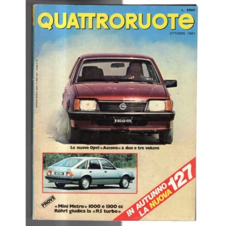 QUATTRORUOTE-n 312, ottobre-1981