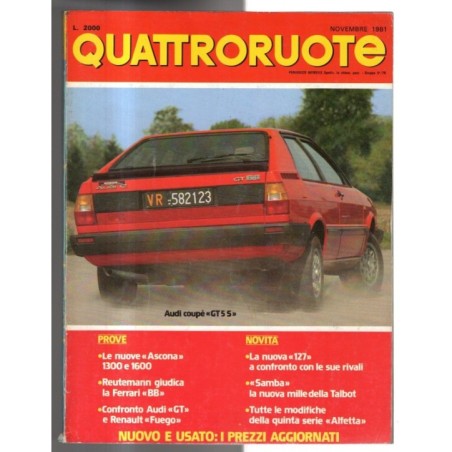 QUATTRORUOTE-n 313, novembre-1981