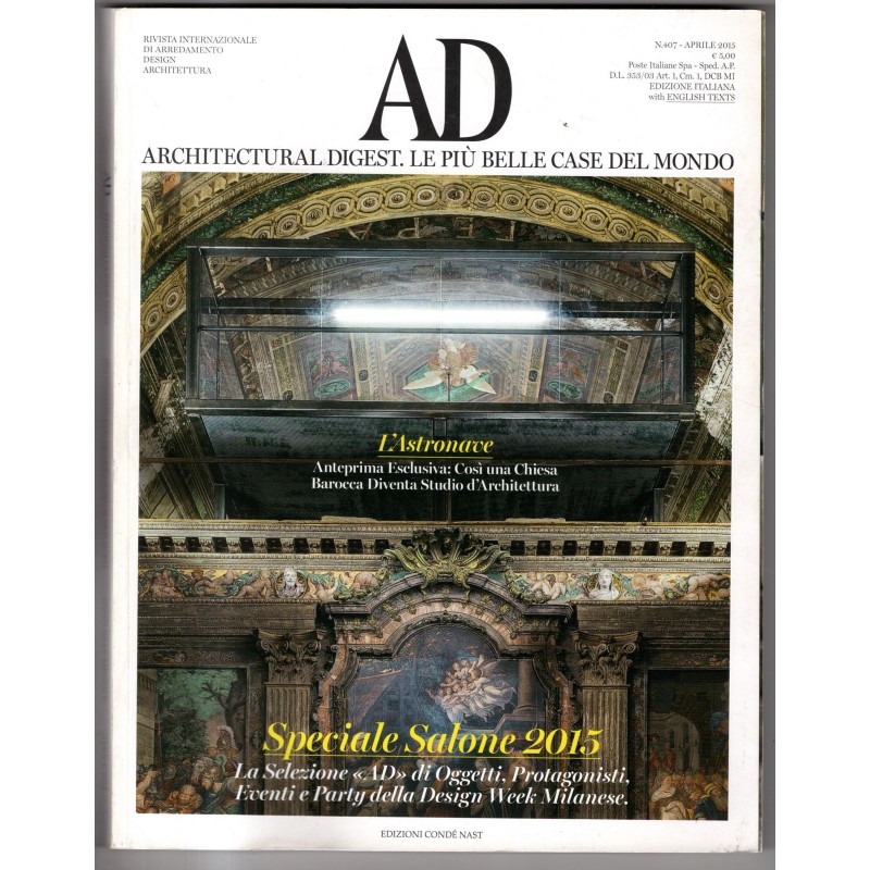 AD. ARCHITECTURAL DIGEST-n 407, aprile-2015