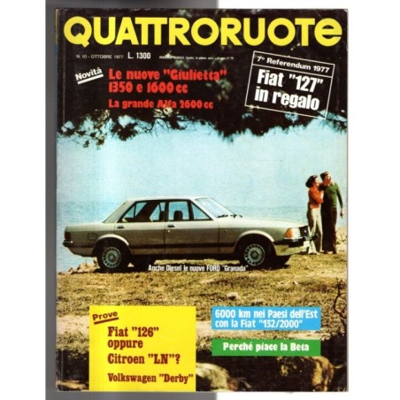 QUATTRORUOTE-n 262, ottobre-1977