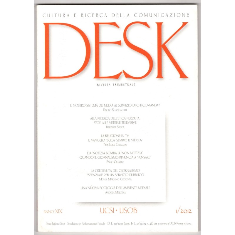 DESK. CULTURA E RICERCA DELLA COMUNICAZIONE-n 1-2012