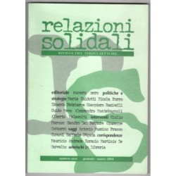 RELAZIONI SOLIDALI. RIVISTA DEL TERZO SETTORE-n zero, gennaio/marzo-2004