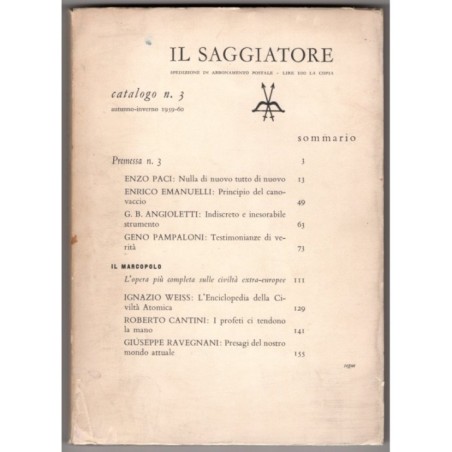 IL SAGGIATORE-n 3, autunno-inverno 1959-60-1959