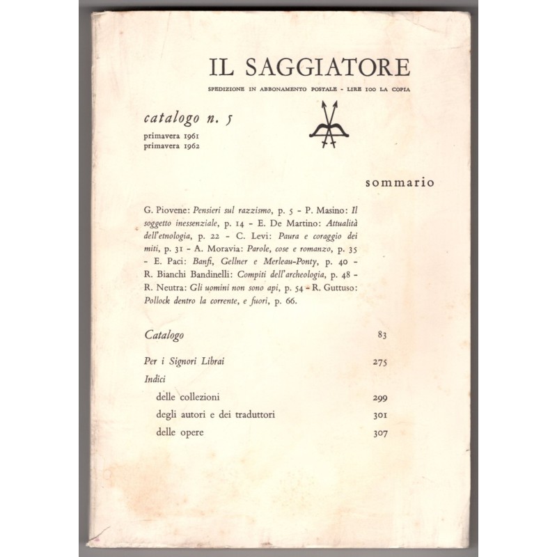 IL SAGGIATORE-n 5, primavera 1961-primavera 1962-1961