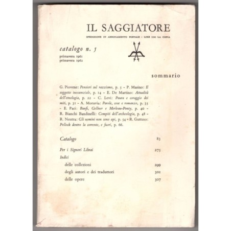 IL SAGGIATORE-n 5, primavera 1961-primavera 1962-1961