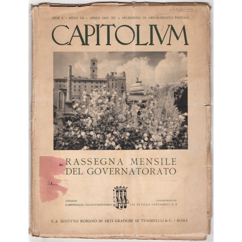 CAPITOLIUM. RASSEGNA MENSILE DEL GOVERNATORATO-n 4, aprile-1937