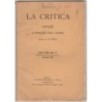 LA CRITICA. RIVISTA LETTERATURA, STORIA E FILOSOFIA-fasc II, 20 marzo-1925