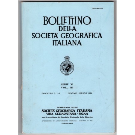 BOLLETTINO DELLA SOCIETÀ GEOGRAFICA ITALIANA-fascicolo n 1-6, gen/giu-1986