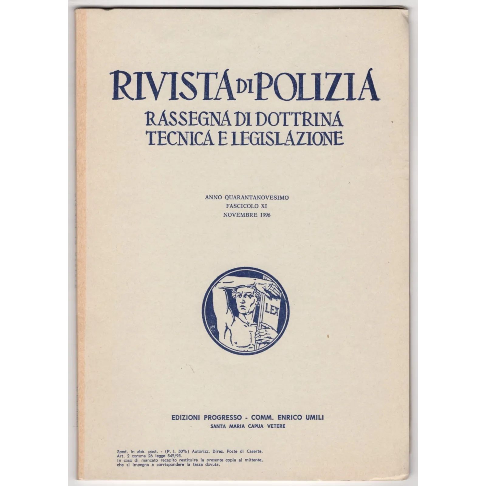 RIVISTA DI POLIZIA-fasc XI, novembre-1996