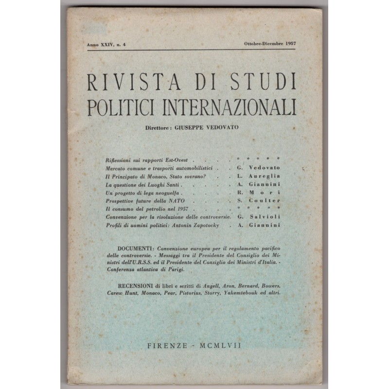 RIVISTA DI STUDI POLITICI INTERNAZIONALI-n 4, ottobre/dicembre-1957