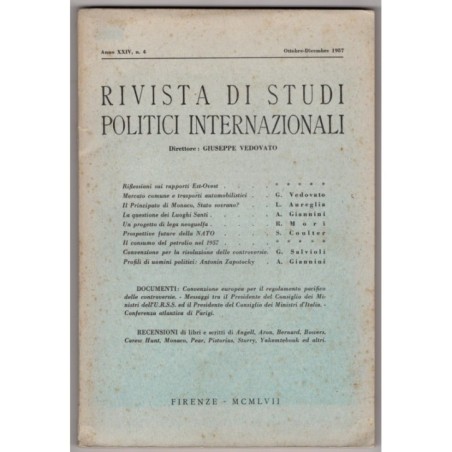 RIVISTA DI STUDI POLITICI INTERNAZIONALI-n 4, ottobre/dicembre-1957