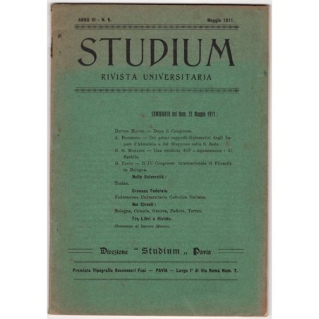 STUDIUM. RIVISTA UNIVERSITARIA-n 5, maggio-1911