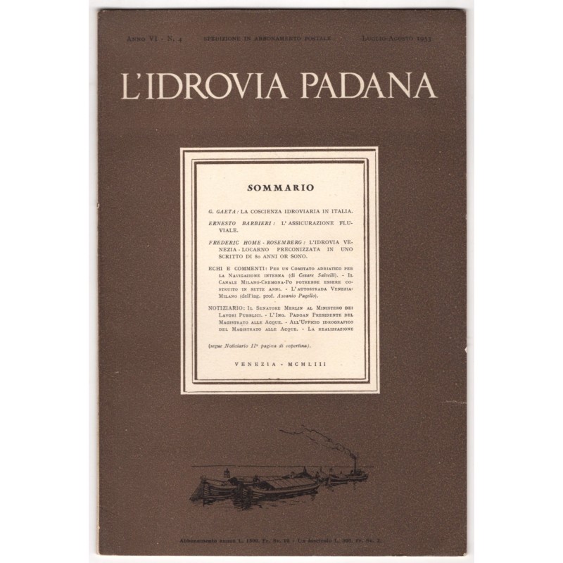 L'IDROVIA PADANA-n 4, luglio/agosto-1953