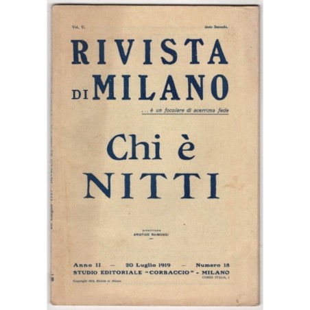 RIVISTA DI MILANO-n 18, 20 luglio-1919
