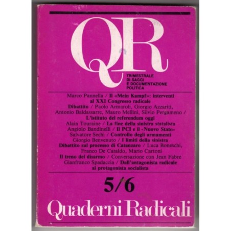 QUADERNI RADICALI-n 5-6, gennaio/giugno-1979