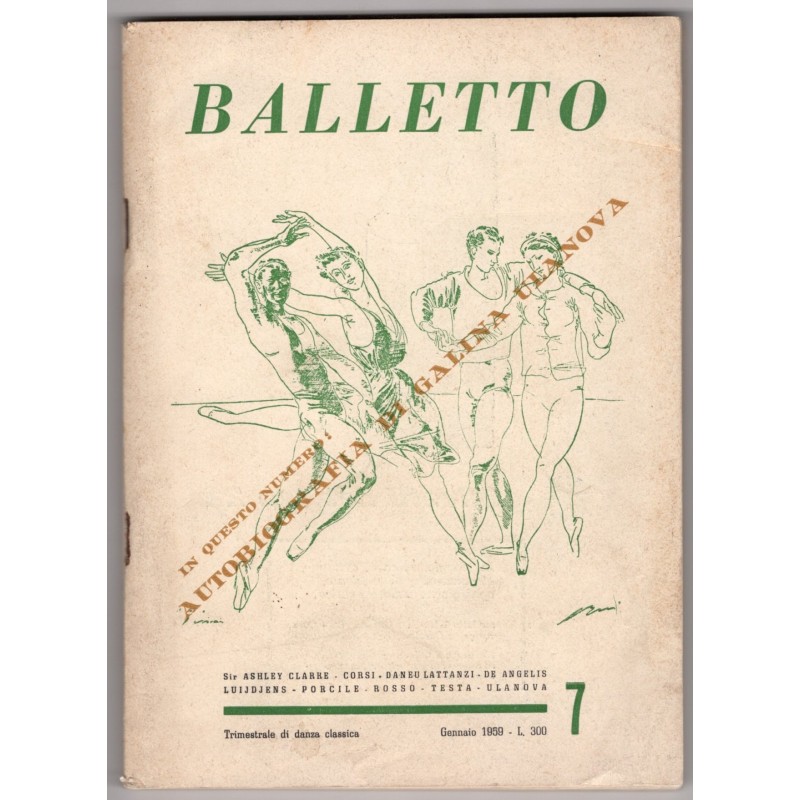 BALLETTO. TRIMESTRALE DI DANZA CLASSICA-n 7, gennaio-1959