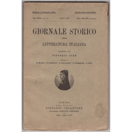GIORNALE STORICO DELLA LETTERATURA ITALIANA-fasc 322-323 (settembre)-1936