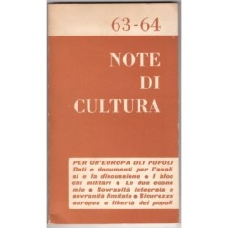 NOTE DI CULTURA-n 63-64, novembre/dicembre-1970