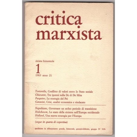 CRITICA MARXISTA-n 1, gennaio/febbraio-1983