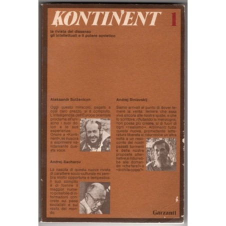 KONTINENT. RIVISTA DISSENSO. INTELLETTUALI E POTERE SOVIETICO-n 1-1975
