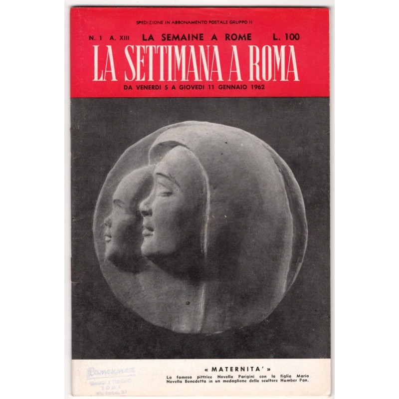 LA SETTIMANA A ROMA-n 1, venerdì 5-giovedì 11 gennaio-1962
