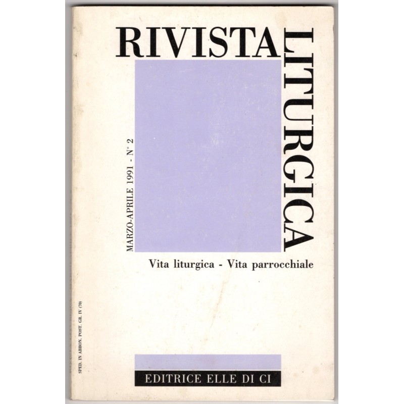 RIVISTA LITURGICA-n 2, marzo/aprile-1991