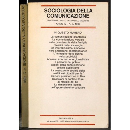 SOCIOLOGIA DELLA COMUNICAZIONE-n 7-1985