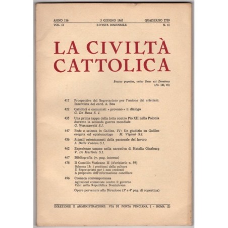 LA CIVILTÀ CATTOLICA-n 11, 5 giugno-1965
