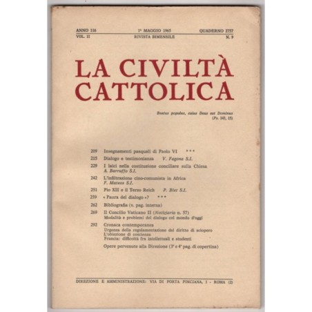 LA CIVILTÀ CATTOLICA-n 9, 1 maggio-1965