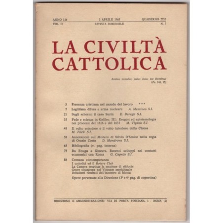 LA CIVILTÀ CATTOLICA-n 7, 3 aprile-1965
