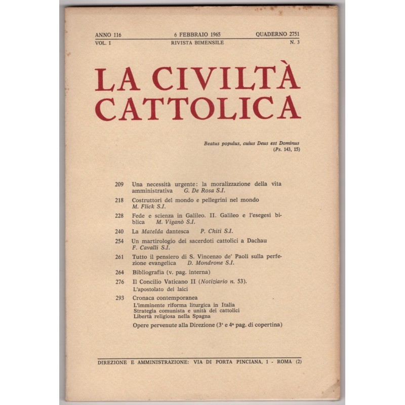 LA CIVILTÀ CATTOLICA-n 3, 6 febbraio-1965
