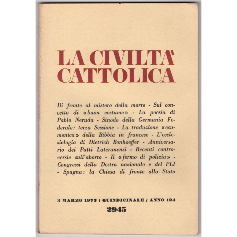LA CIVILTÀ CATTOLICA-n 5, 3 marzo-1973