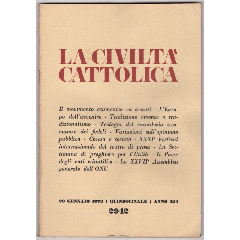 LA CIVILTÀ CATTOLICA-n 2, 20 gennaio-1973